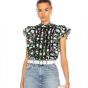 Floral Black and Pink Women's Top